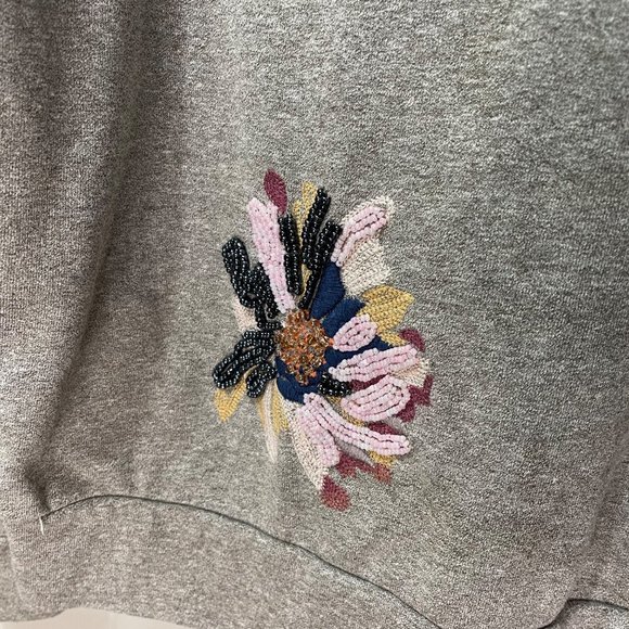 VINTAGE AMERICA BLUES Ruffles Cropped Embroidered Beaded Marled Top M - Picture 11 of 11